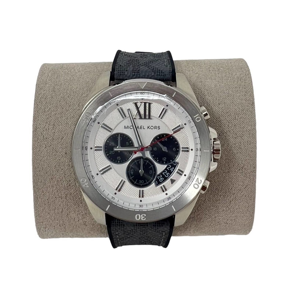 Michael Kors Brecken Chronograph Black Silicone with Gray PVC Inlay Watch MK8922